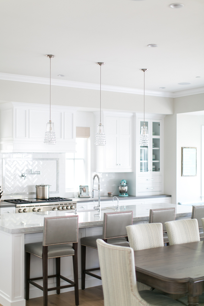 Quartzite Kitchen island. Princess White Quartzite on kitchen island. The island countertop is Princess White Quartzite. #Kitchenisland #quartzite #PrincessWhiteQuartzite #PrincessWhite #countertop Brandon Architects, Inc. Churchill Design. Legacy CDM Inc.