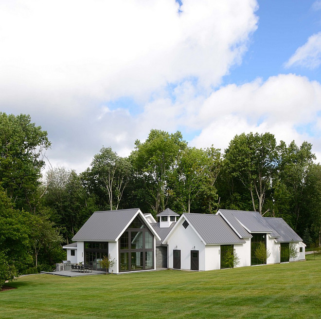 Modern White Farmhouse. White Farmhouse exterior. Modern White Farmhouse exterior #ModernFarmhouse #Modernwhitefarmhouse #whitefarmhouse #Farmhouse #exterior Brooks and Falotico Associates, Inc.