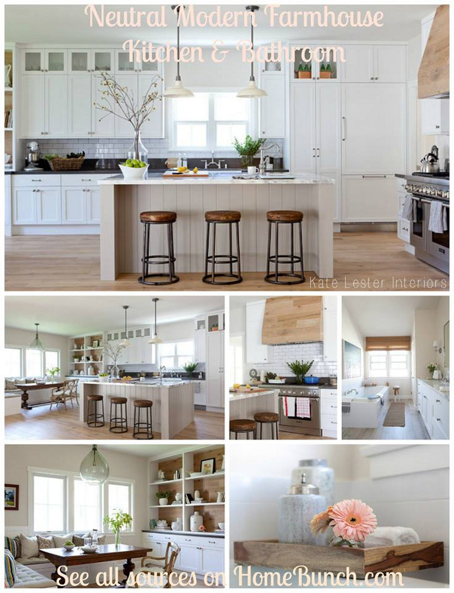 Neutral Modern Farmhouse Kitchen and Bathroom Ideas