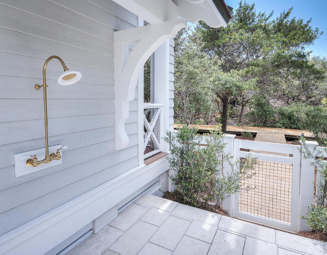 Outdoor Shower. Outdoor Brass Shower with Exposed Thermostat. Outdoor Shower. #ShowerExposedThermostat