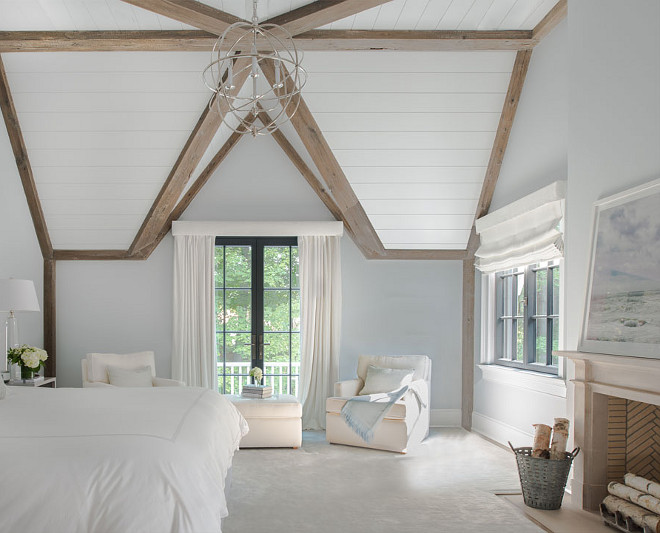 Plank Ceiling Paint Color. Plank ceiling paint color is Benjamin Moore Gray Cloud cut 50%. #PankCeiling #Plank #Ceiling #PaintColor #BenjaminMooreGrayCloud Brooks and Falotico Associates, Inc.