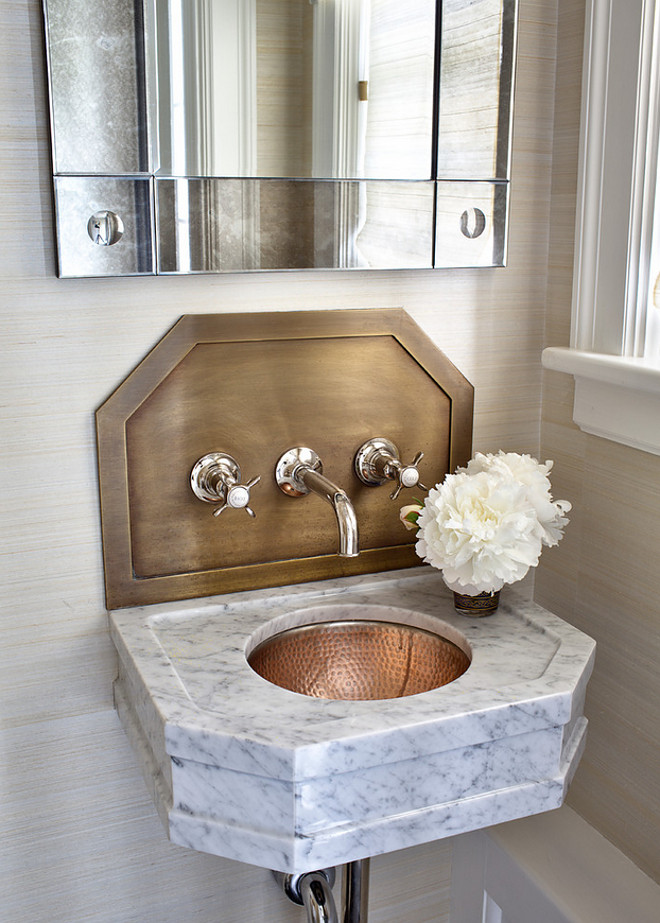 Small Bathroom Sink Ideas. Small Bathroom Sink. Small Bathroom Sink with Wall Mount Faucet. #SmallBathroom #Sink Alisberg Parker