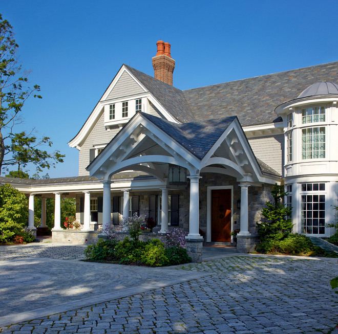 Stone and shingle exterior. Stone and shingle home exterior. Field Stone and shingle home exterior #Stone #shingle #homeexterior Brooks and Falotico Associates, Inc.