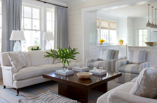 Living room. Neutral living room with neutral upholstered furniture and plaid Dash and Albert rug. #livingroom #neutral #interiors #upholsteredfurniture #plaidRug #rug #dashandalbert Phoebe Howard. Jessie Preza Photography. 