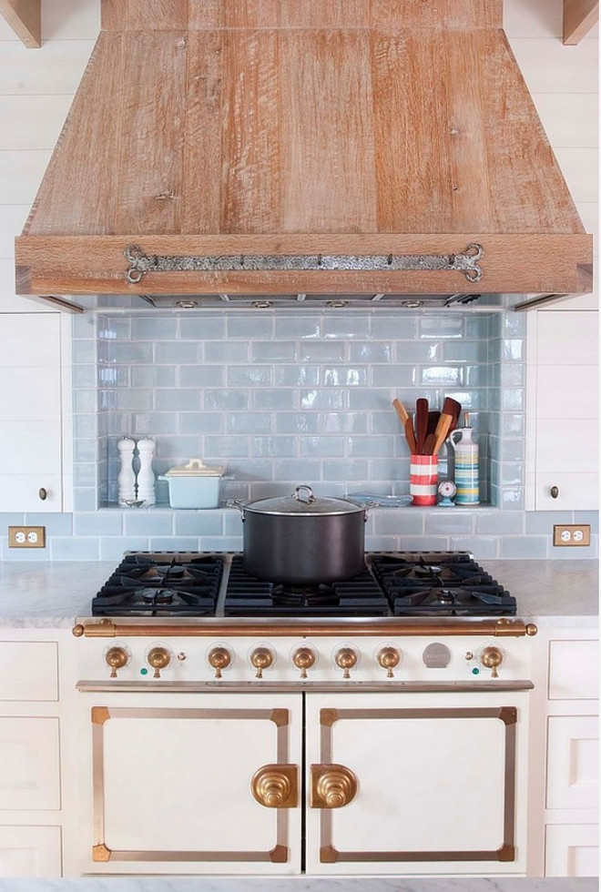 Reclaimed wood hood. Kitchen with reclaimed wood hood. Kitchen hood is made of cerused oak wood. #cerusedoak #kitchenhood #cerusedoakhood #reclaimedwoodhood #reclaimedwoodkitchen #kitchenreclaimedwood #kitchenhood Dearborn Builders. Interiors by Tory Haynes.