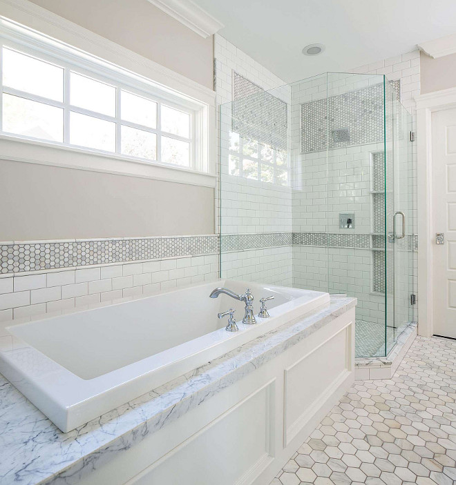 Bathtub nook by glass shower. Bathtub nook by glass shower. Bathtub nook by glass shower and window above tub #Bathtubnook #glassshower Fox Group Construction