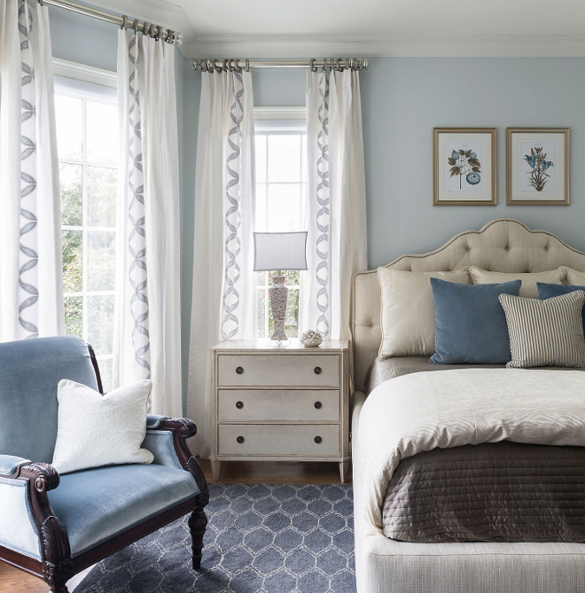 Blue bedroom paint color. Blue bedroom paint color ideas. Blue bedroom paint color names #Bluebedroom #paintcolor Heather Scott Home & Design