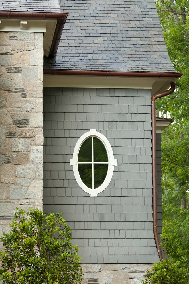 Oval windows. Oval windows. Shingle home with oval window. #Ovalwindow #window T.S. Adams Studio. Interiors by Mary McWilliams from Mary Mac & Co.