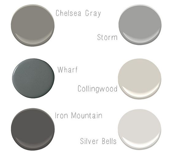 Gray paint colors by Benjamin Moore.