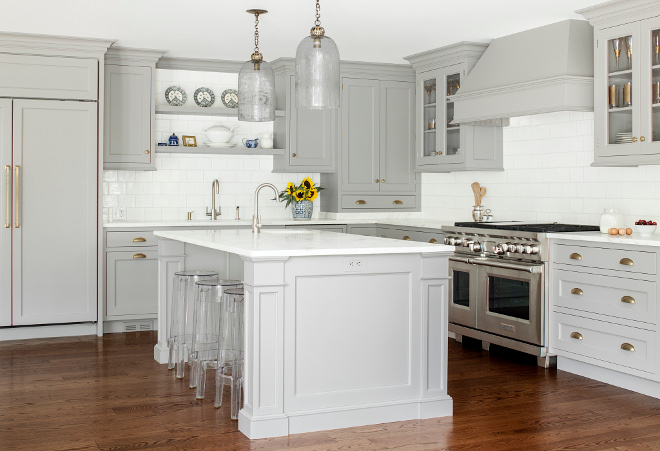 Kitchen Pendant Light. Vintage-Inspired Light Fixtures over the Island: From Visual Comfort, the pendant lights were chosen to complement the homeowner's crystal collection. #Kitchen #lighting #pendantlight #Vintagelighting Heidi Piron Design. 