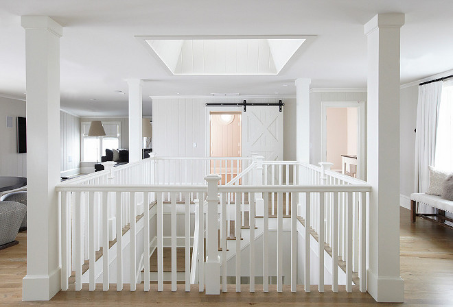 Interiors. Upstairs Landing area. Landing area ideas. Upstairs Landing area with skylight. #Landingarea #upstairsLandingarea TS Adams Studio Architects. Laura Allyson Interiors.