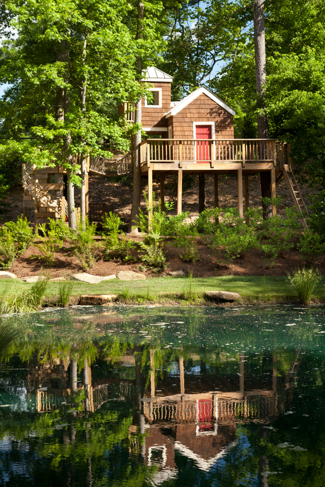 Kids treehouse. Tree House, Playhouse Treehouse Ideas, Kid Tree Houses, Treehouse Playhouse, Treehouses Kids, Treehouses For Kids, Kids Treehouse #threehouse T.S. Adams Studio. Interiors by Mary McWilliams from Mary Mac & Co. 