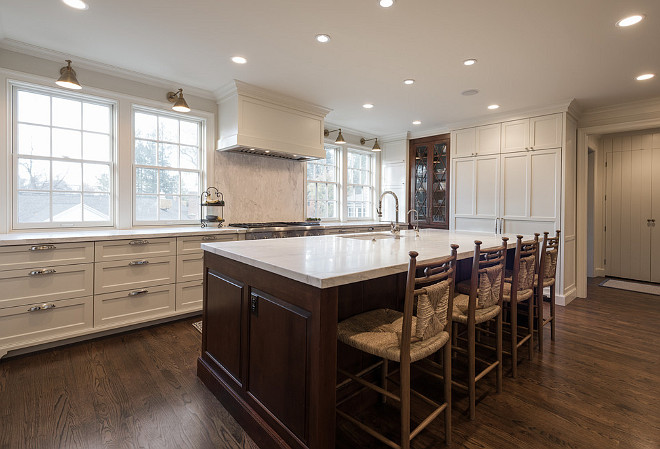 Kitchen with walnut island. White kitchen with walnut stained island. Kitchen walnut island. #Kitchen #whitekitchen #walnutIsland Northstar Builders, Inc.