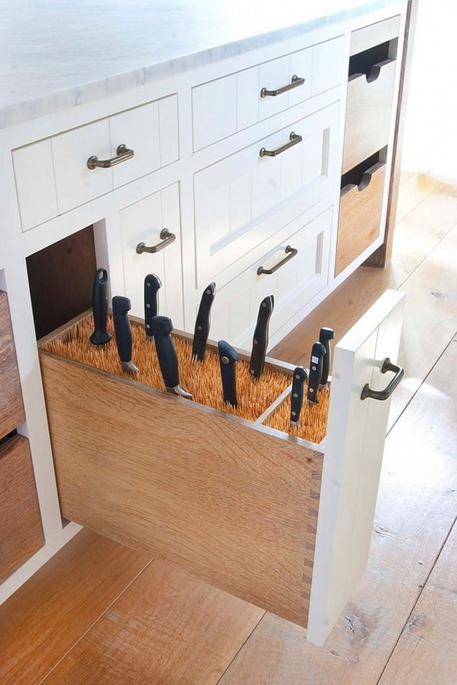 Knife Drawer. Kitchen cabinet with Knife Drawer. Knife Drawer #KnifeDrawer #kitchen #cabinet #cabinetstorage Dearborn Builders. Interiors by Tory Haynes.