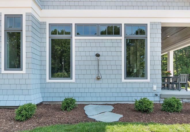 Outdoor Shower. The open outdoor shower is located on the side of the house, close to the back porch. #Outdoorshower