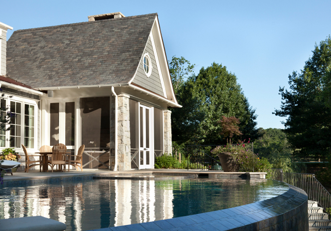 Infinity Edge Pool. The infinity edge pool blends in perfectly with its surroundings. #pool #infinityedgepool T.S. Adams Studio. Interiors by Mary McWilliams from Mary Mac & Co.