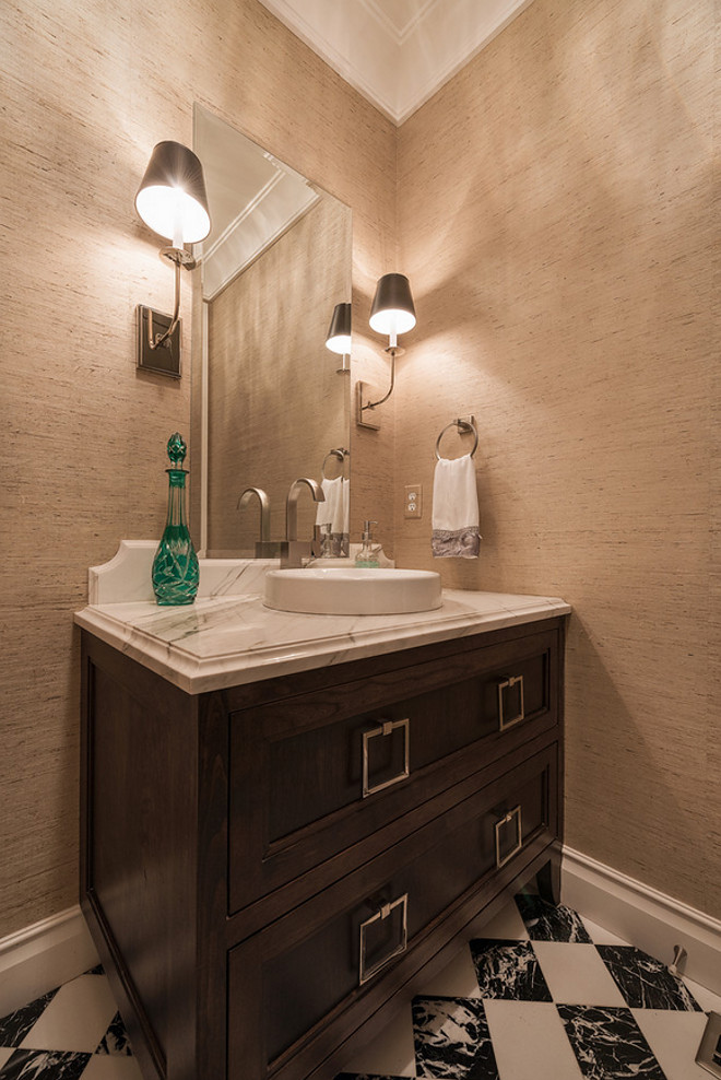 Powder room wallpaper. Northstar Builders, Inc