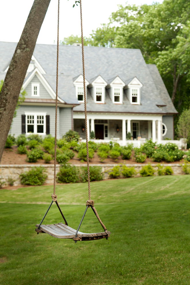 Tree Swing. Home features a tree swing. #three #swing T.S. Adams Studio. Interiors by Mary McWilliams from Mary Mac & Co.