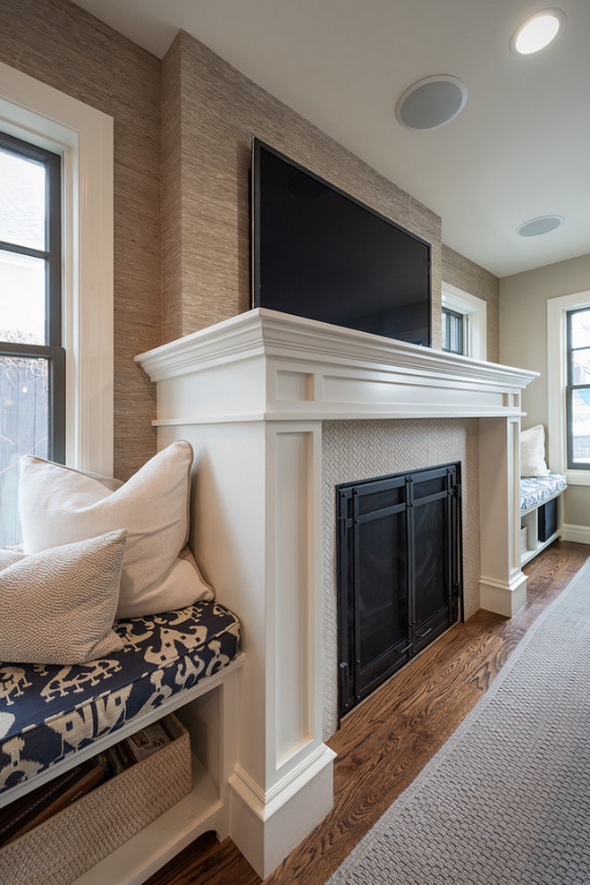 Window seats on both sides of fireplace. Living room, family room with window seats on both sides of fireplace. #Windowseats #fireplace #fireplacewindowseat Northstar Builders, Inc.