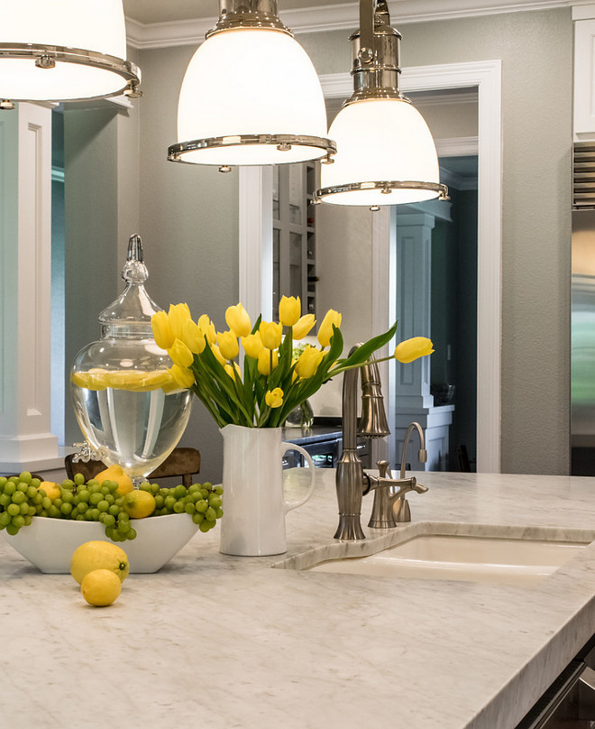 Kitchen honed carrara marble. Kitchen island with honed carrara marble. Kitchen honed carrara marble ideas. #Kitchen #honedcarraramarble #Kitchenhonedcarraramarble #kitchenisland #honed #carrara #marble BRADSHAW DESIGNS LLC