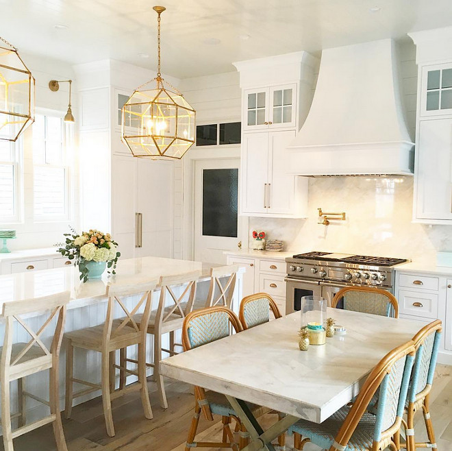 Kitchen. New Kitchen. Kitchen. New Kitchen with Suzanne Kasler Morris Lanterns above kitchen island. #Kitchen #NewKitchen #kitchens #lanterns #SuzanneKaslerMorrisLantern #MorrisLantern Artisan Signature Homes. Interiors by Gretchen Black.