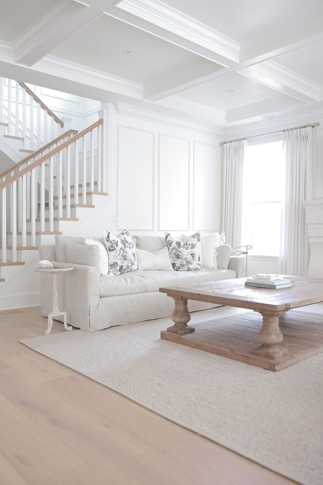 Living room coffered ceiling and paneled walls. White Living room with coffered ceiling and paneled walls . Living room with coffered ceiling and paneled walls #Livingroom #cofferedceiling #paneledwalls #paneledwall jshomedesign