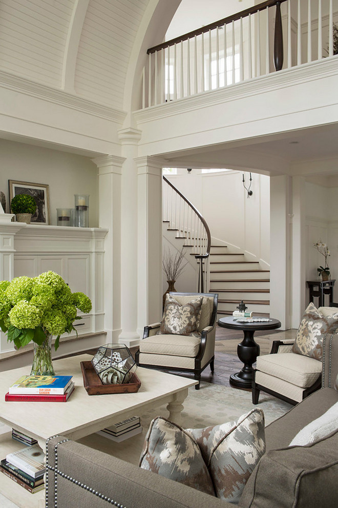 Traditional Living Room with Barrel Ceiling - Home Bunch Interior