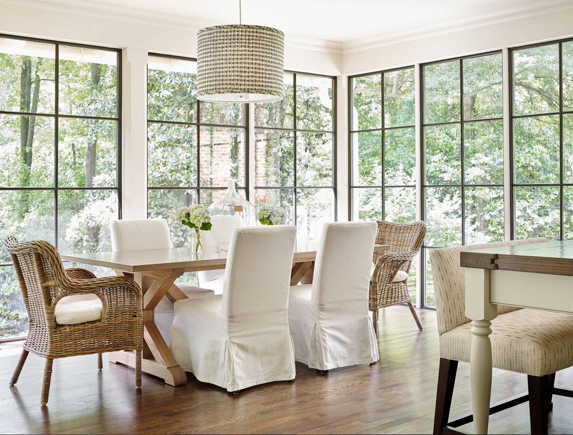 Farmhouse Dining room black steel windows. Dining room black steel windows. Dining room black steel windows. Beautiful Dining room black steel windows. #Diningroom #blacksteelwindows #Farmhouse #Farmhousediningroom Liz Williams Interiors