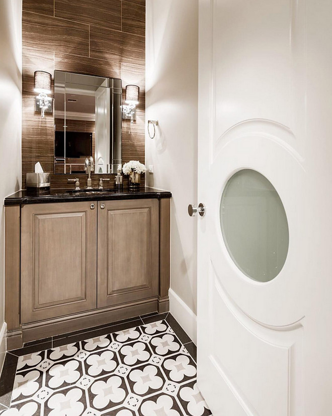 Powder room door and floor tile. Great idea for powder room door and floor tile. Powder room door and floor tile ideas. #Powderroom #door #floortile #floor #tile A Finer Touch Construction,LLC