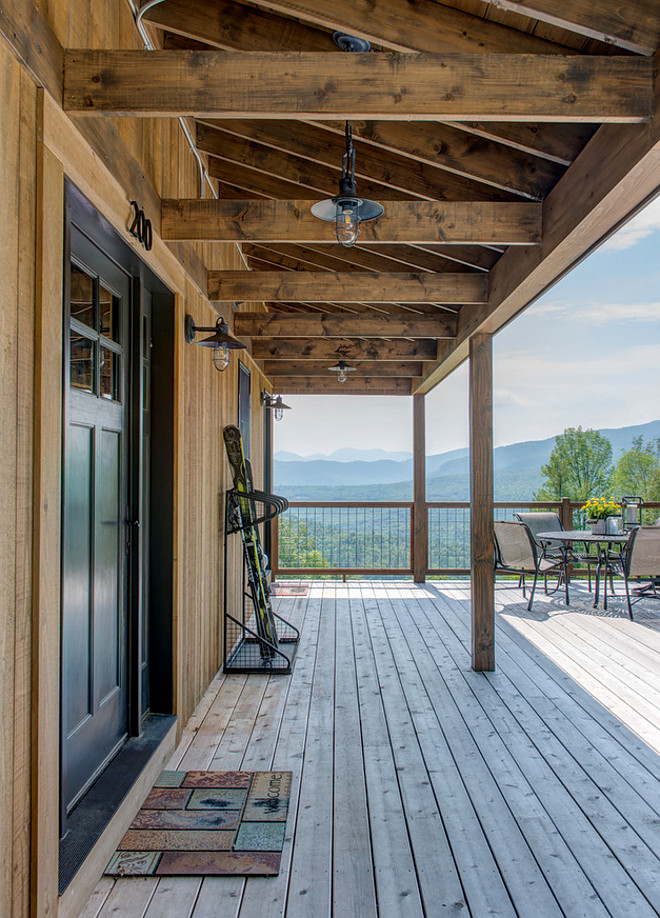 Rustic porch. Rustic porch ideas. Rustic porch flooring. Rustic porch ceiling. Rustic porch #Rustic #porch #Rusticinteirors Ski storage is from Pottery Barn. Caldwell & Johnson Custom Builders & Remodelers