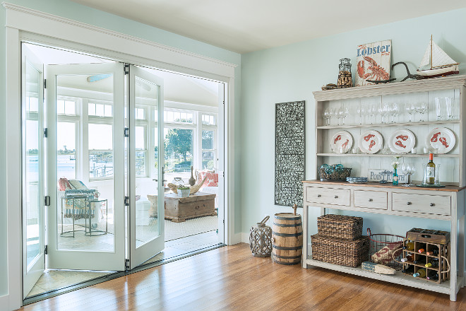 Whitewashed hutch. Dining room with whitewashed hutch. Whitewashed hutch. #Whitewashedhutch #hutch Caldwell & Johnson Custom Builders & Remodelers.