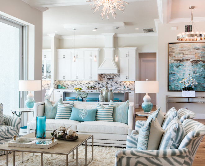 Florida Beach House with Turquoise Interiors - Home Bunch Interior