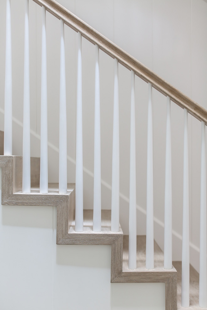 Staircase. Staircase balusters. 4 treads with 2” mitered skirting for transitional look. Tapered balusters with NO transition post at corners for cleaner look What a great take on staircase balusters! I am loving this new fresh look! Winkle Custom Homes. Melissa Morgan Design. Ryan Garvin Photography