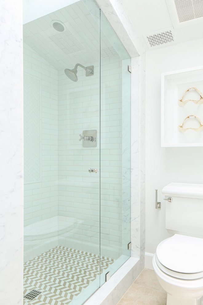 Shower Framing. Marble shower jambs framing out shower. Shower Framing. Shower Marble Framing. #ShowerFraming #marble #shower #frame Winkle Custom Homes. Melissa Morgan Design. Ryan Garvin Photography