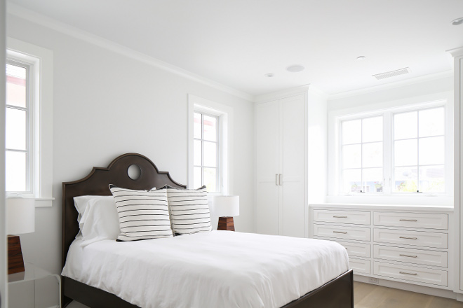 Bedroom built in. This bedroom features great built-in storage. Cabinet style is flush inset shaker with RH hardware in polished chrome. Winkle Custom Homes. Melissa Morgan Design. Ryan Garvin Photography