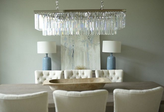 Linear dining room lighting. Restoration Hardware 1920's Odeon Clear Glass Rectangular Fringe Chandelier Polished Nickel 59". #linearlighting #diningroom #linear #lighting dining-room-lighting Eye for the Pretty.