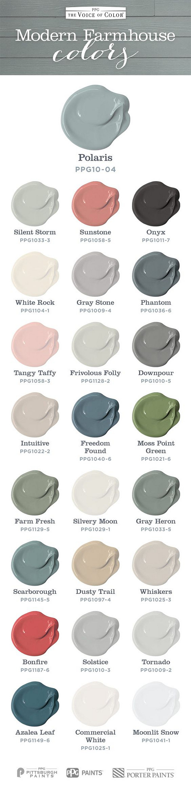 Farmhouse Paint Color. Farmhouse color scheme and paint colors for every room. 