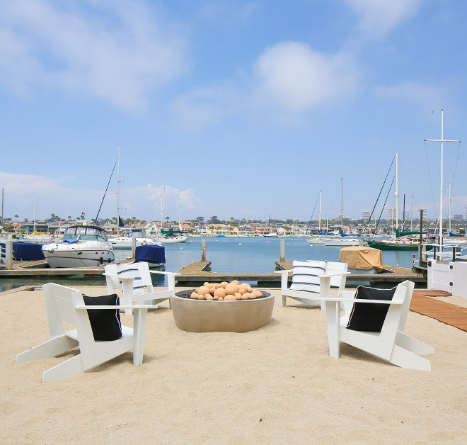 The outdoor Adirondeck chairs are painted in Sherwin Williams Pure White and custom designed and fabricated by the designer. Winkle Custom Homes. Melissa Morgan Design. Ryan Garvin Photography