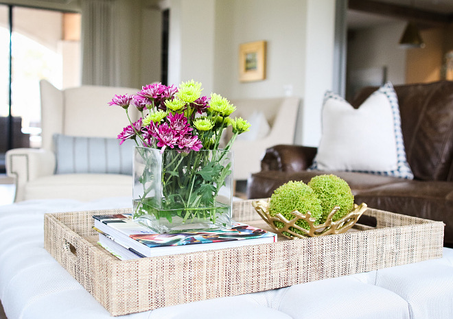 Ottoman tray. #ottoman #Tray #Westelm Home Bunch's Beautiful Homes of Instagram curlsandcashmere