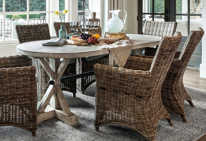 Rattan Dining Chair. Rustic farmhouse dining room with Rattan Dining Chairs. Rattan Dining Chairs. #Rattan #DiningChair