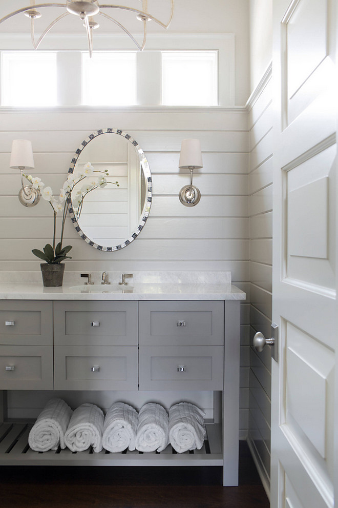 Sherwin Williams Mega Greige SW 703. Grey Paint Color. Sherwin Williams Mega Greige SW 7031. Sherwin Williams Grey Paint Color. Sherwin Williams Mega Greige SW 7031 The vanity is painted Sherwin Williams Mega Greige SW 7031 #SherwinWilliamsMegaGreige #ShewinWilliamsSW7031 Splice Design