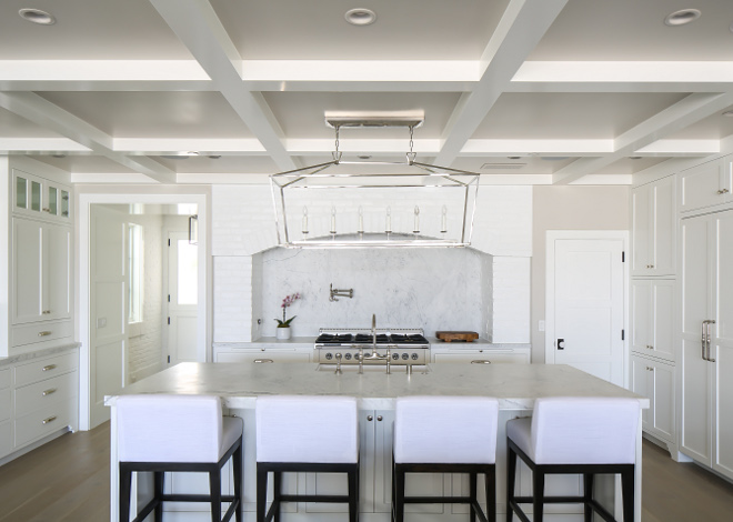 White kitchen coffered ceiling. White kitchen coffered ceiling ideas. White kitchen coffered ceiling. White kitchen coffered ceiling #Whitekitchen #cofferedceiling Winkle Custom Homes. Melissa Morgan Design. Ryan Garvin Photography