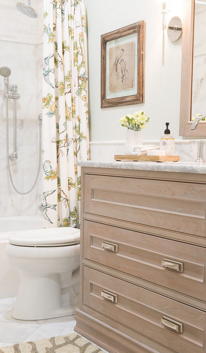 White oak cabinet with whitewash finish. Cabinet is Dura Supreme Weathered Series. Shower curtain is Target. white-oak-cabinet-with-whitewash-finish-dura-supreme-weathered-series-curtain-is-target-the-cabinet-is-dura-supreme-weathered Karr Bick Kitchen and Bath.