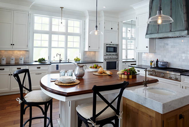 Island Eating Area. Island Eating Area ideas. Island Eating Area. Kitchen island features a prep area with prep sink and an eating area for three. This gorgeous island features Walnut countertop. Island Eating Area #Island #EatingArea island-eating-area Hendel Homes