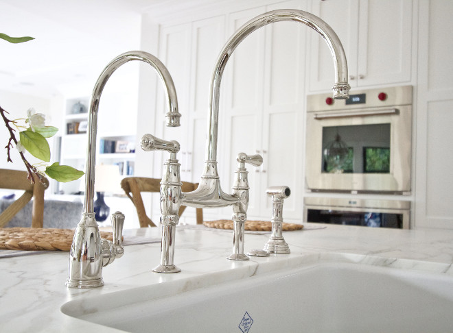 Kitchen faucet. Kitchen sink and faucet. Sink is Shaw and the kitchen faucet is Perrin & Rowe. #kitchen #faucet #sink #shawsink #PerrinandRowe kitchen-faucet Home Bunch Beautiful Homes of Instagram Bryan Shap @realbryansharp