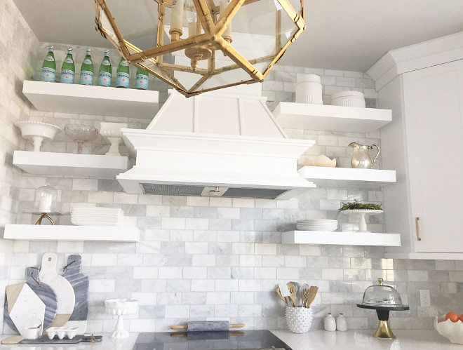 Kitchen Marble BacksplashTile. Kitchen Backsplash Carrera Marble 3"x6" tiles. #Kitchen #marble #backsplash #tile #KitchenBacksplash #CarreraMarble #3x6 #backsplashtile Home Bunch's Beautiful Homes of Instagram janscarpino