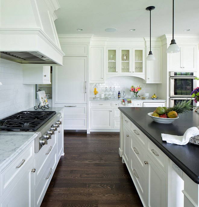 Kitchen Flooring. Kitchen Flooring. Wood flooring is 4” white oak with custom dark stain similar to 50/50 mix of Minwax Ebony and Jacobean. Dark Kitchen Flooring Stain #KitchenFlooring #Darkkitchenflooringstain #KitchenFlooring Hendel Homes