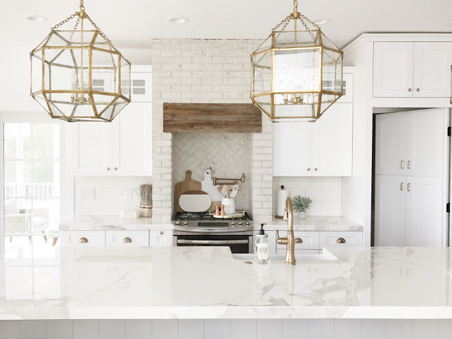 Hidden pantry door. Kitchen hidden pantry door. You might notice in this picture that there is a door that looks like cabinets. It's a hidden pantry! #hiddenpantry #kitchenpantry #kitchenhiddenpantry #hiddenpantrydoor #pantry #kitchen #pantrycabinet #pantrycabinetdoor Beautiful Homes of Instagram @nc_homedesign via Home Bunch