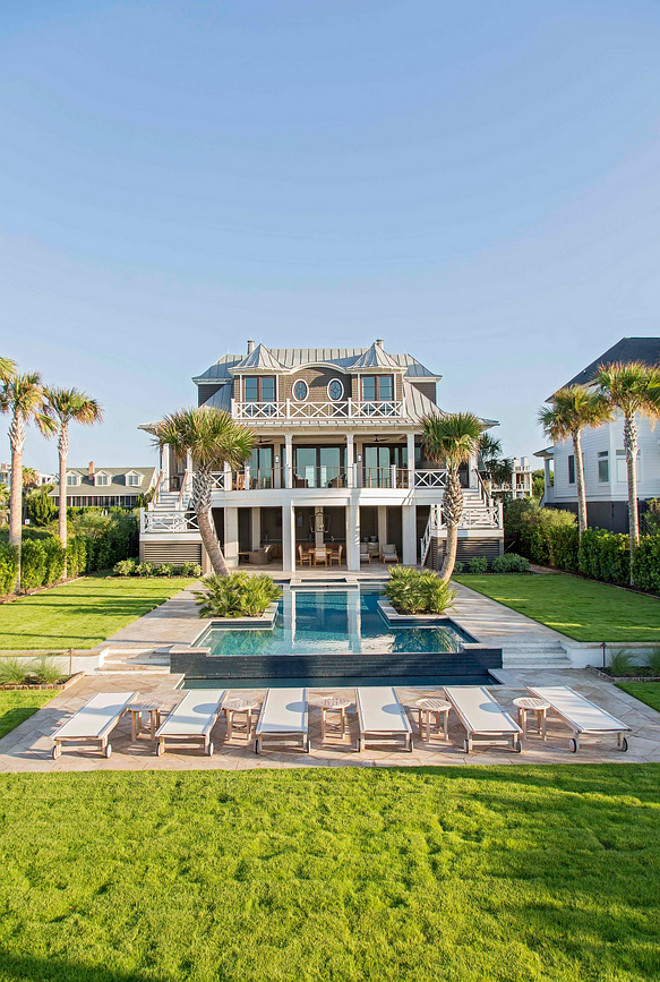 Pool Backyard. Beach house pool. #beachouse #pool #backyard #poolbackyard Herlong & Associates Architects + Interiors