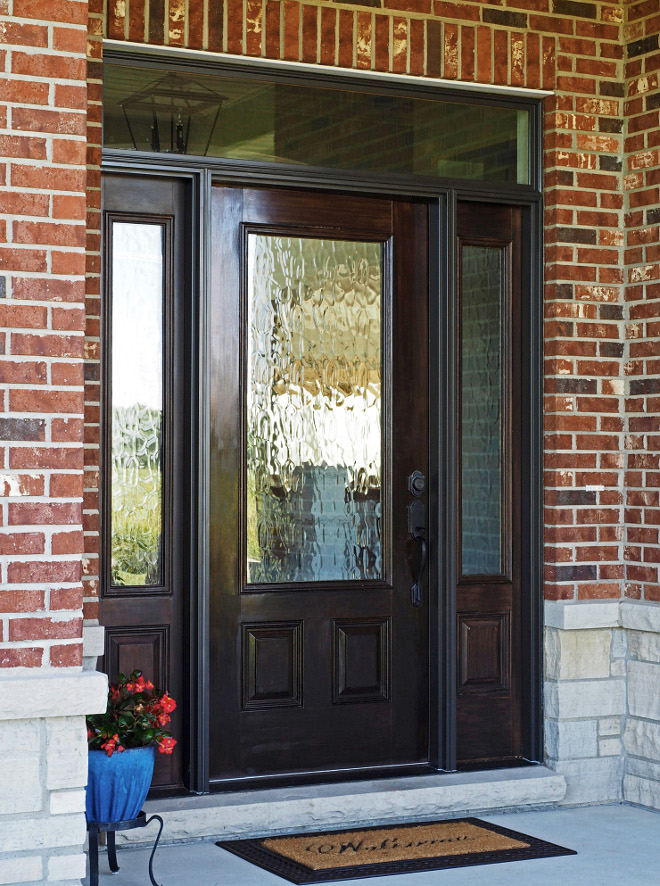 Door. Front door, sidelights and transom are Pella Window & Door Company – Glass is obscure on door and sidelights. #Door #frontdoor #sidelights #glass #obscureglass #obscuredoorglass Home Bunch Beautiful Homes of Instagram wowilovethat